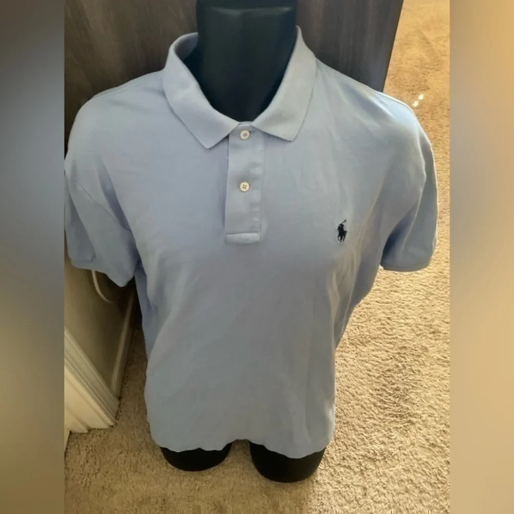 Men’s used Ralph Lauren polo cotton shirt blue size L large
